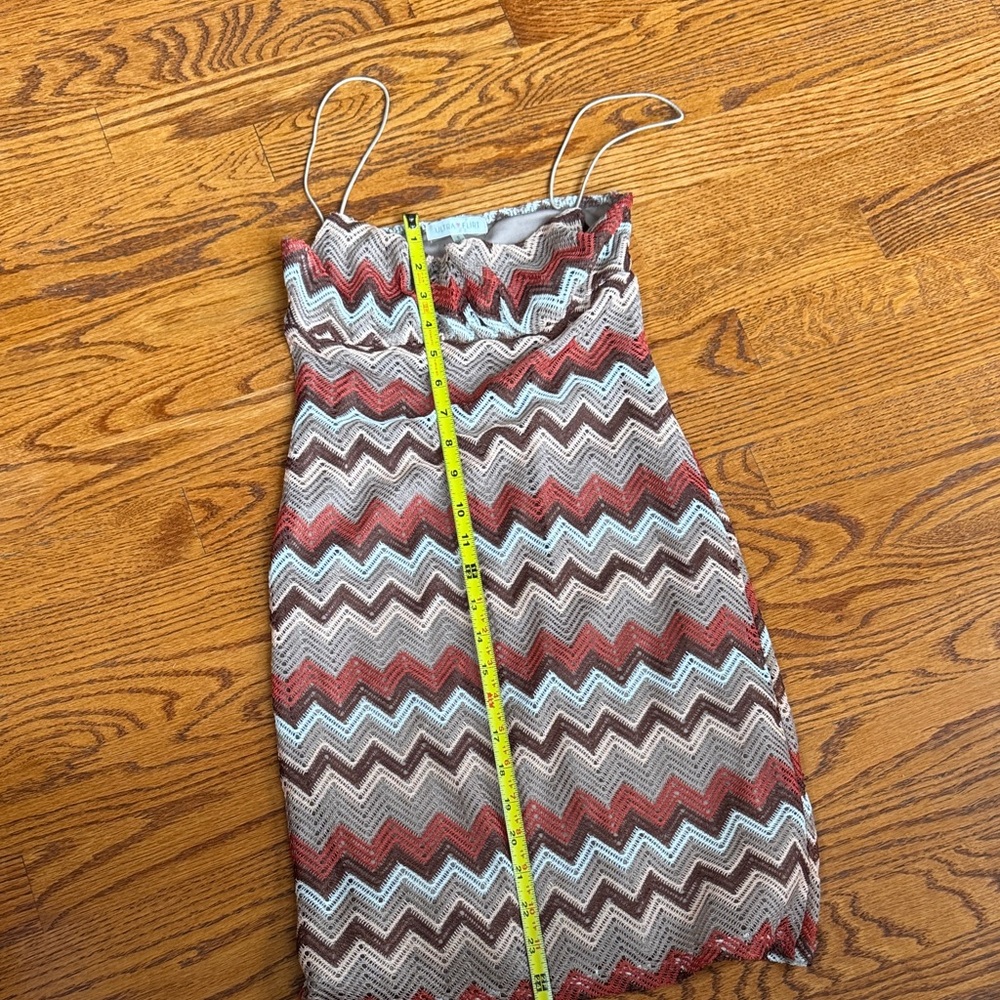 Ultra Flirt Zigzag Mini Dress - Brown, Crème, Orange